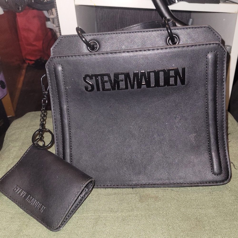 Steve Madden Black Tote with Key Pouch